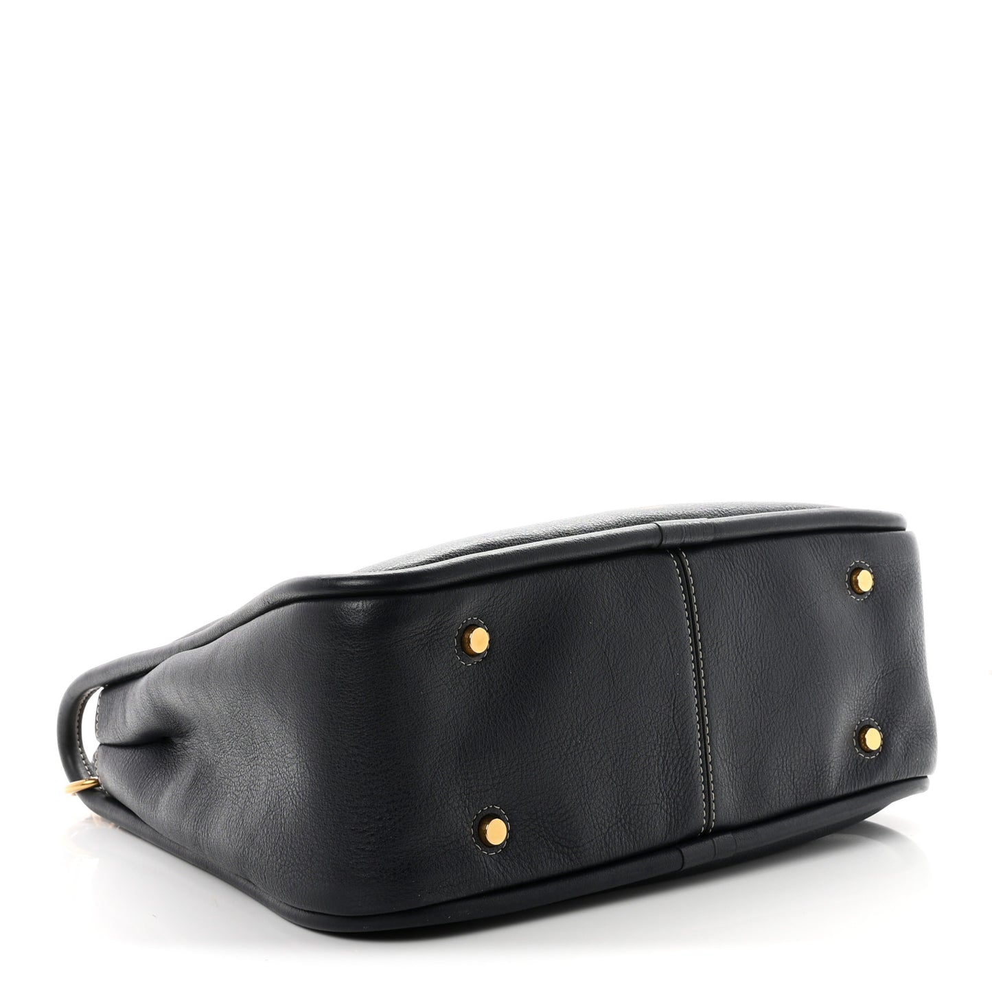 Small Classic Grain Calfskin Leighton Midnight Blue
