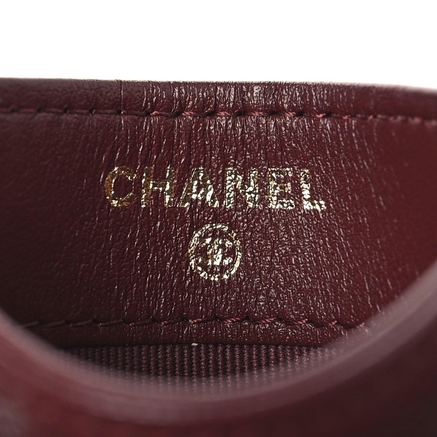 Caviar Quilted Card Holder Burgundy