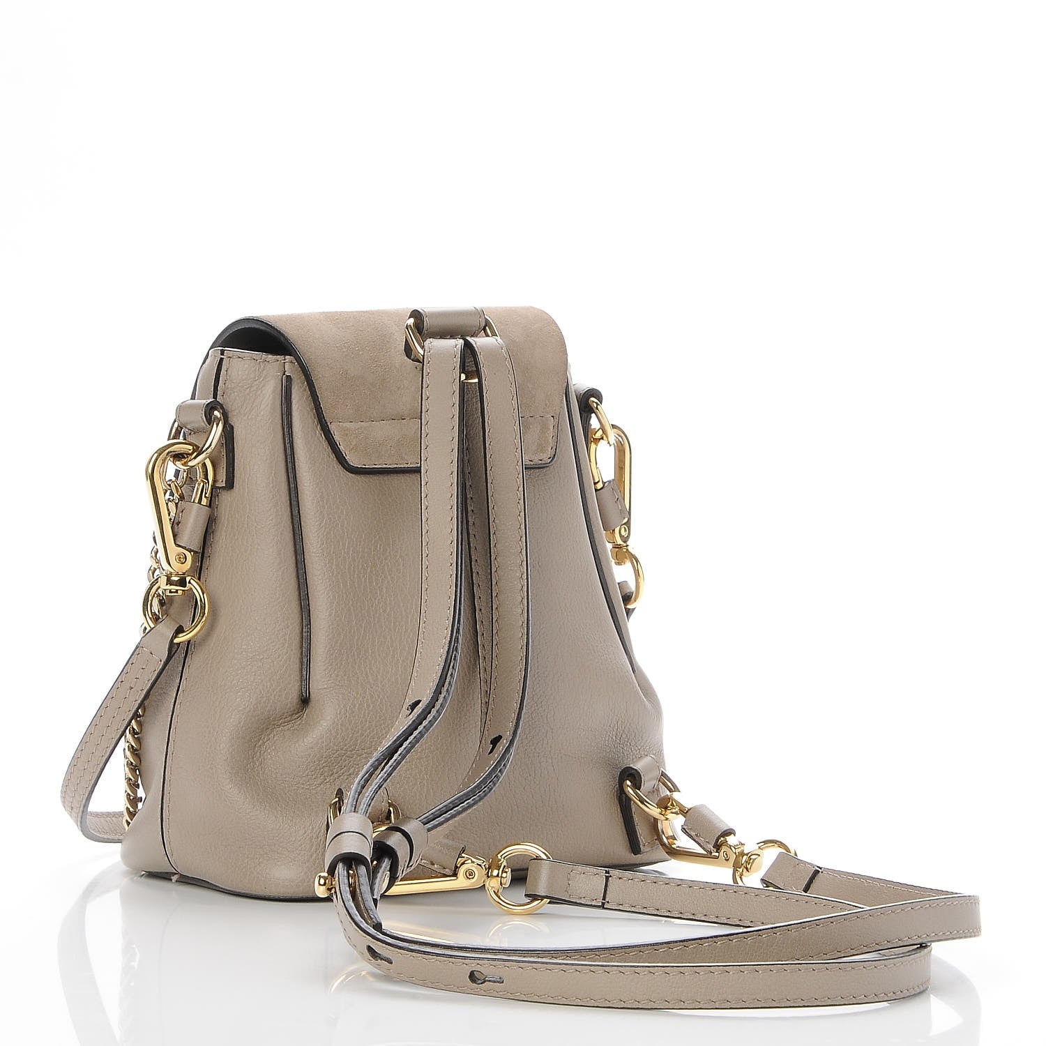Chloe Suede Calfskin Mini Faye Backpack Motty Grey 3 of 7