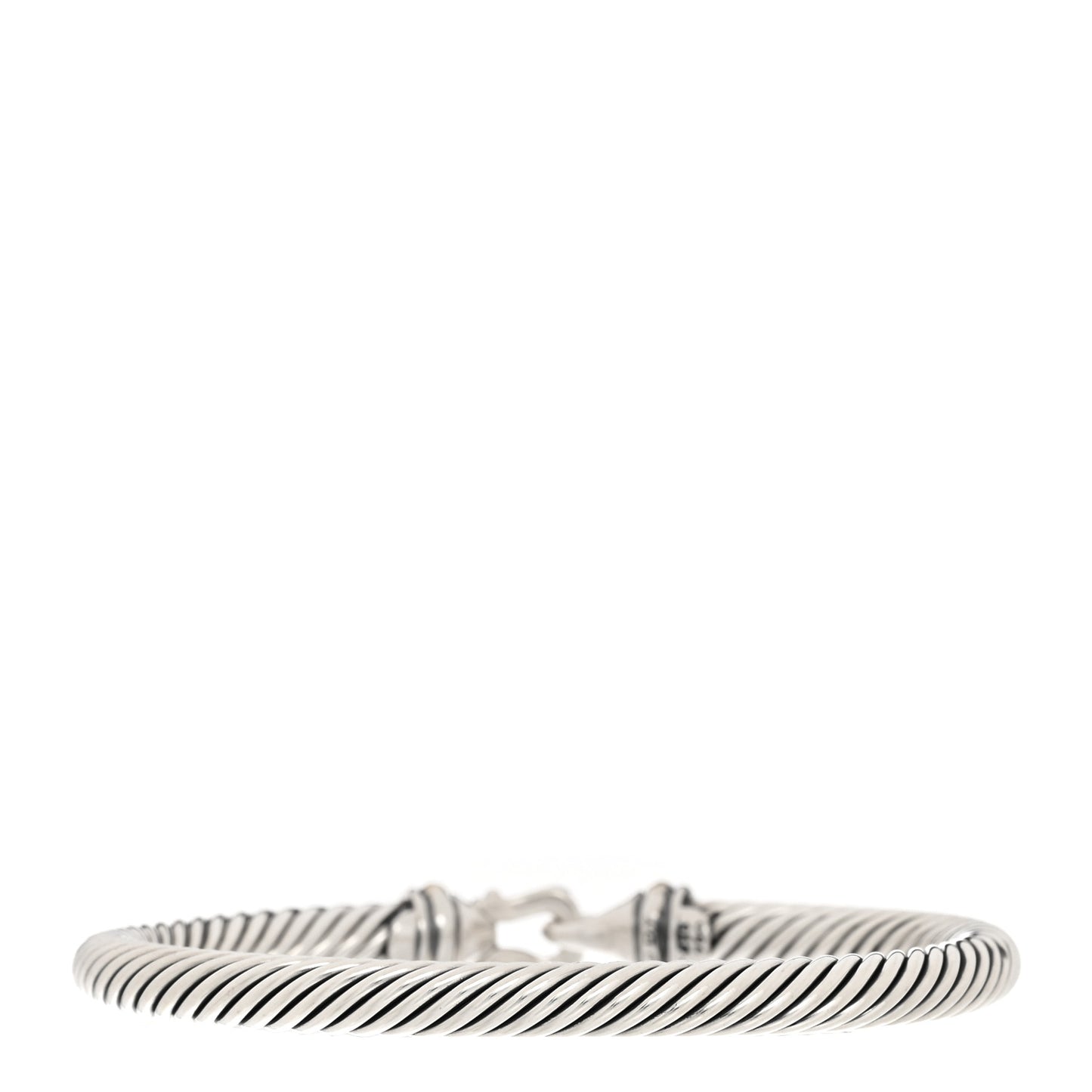 Sterling Silver 18K Yellow Gold 5mm Cable Classic Buckle Bracelet