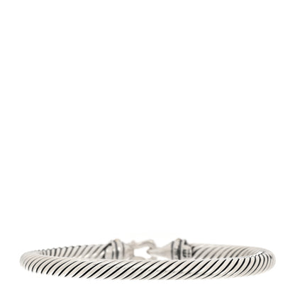 David Yurman Sterling Silver 18K Yellow Gold 5mm Cable Classic Buckle Bracelet 2 of 3