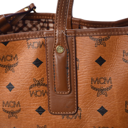 MCM Visetos Medium Liz Reversible Shopper Tote Cognac 18 of 27