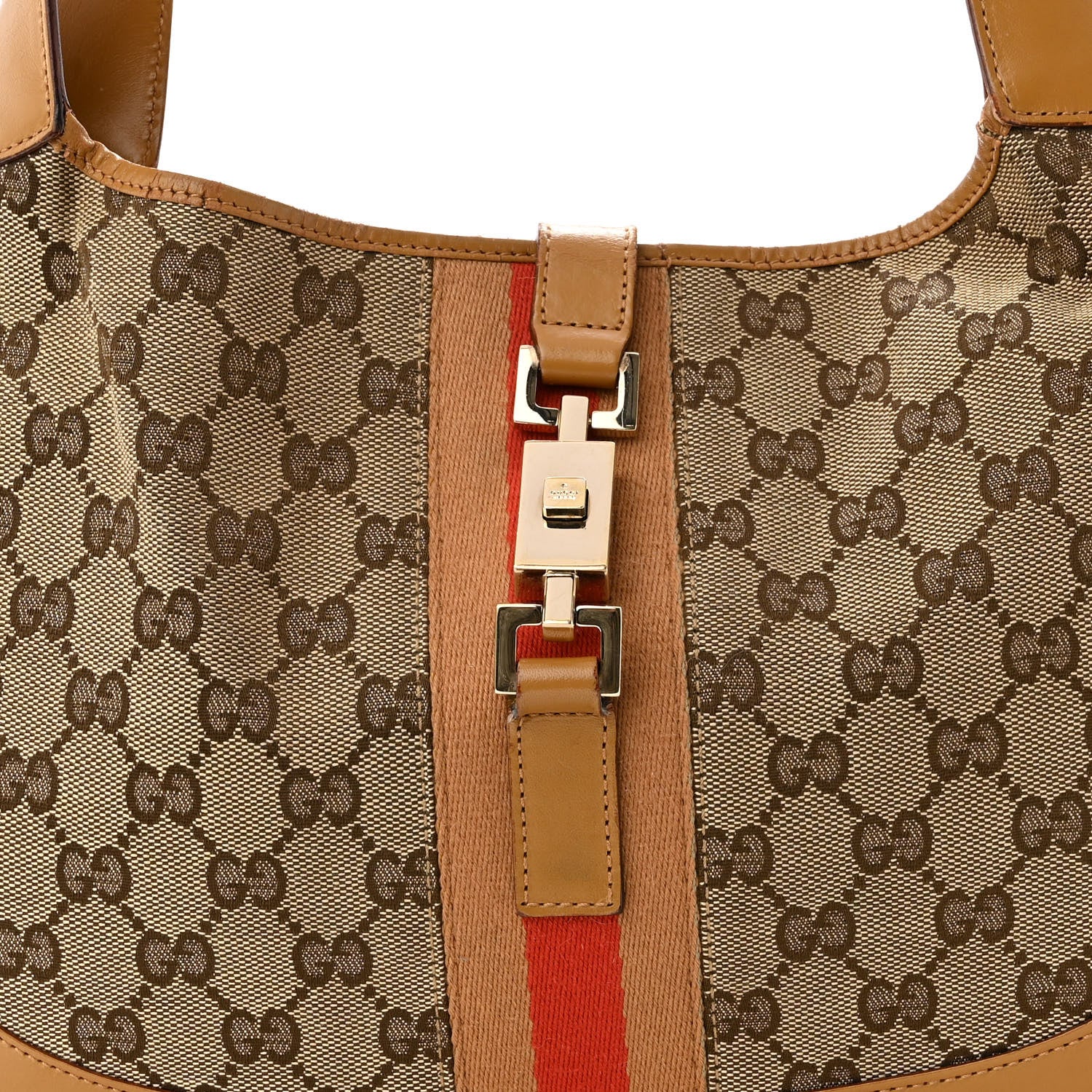Gucci Monogram Web Jackie O Hobo Tan 8 of 16