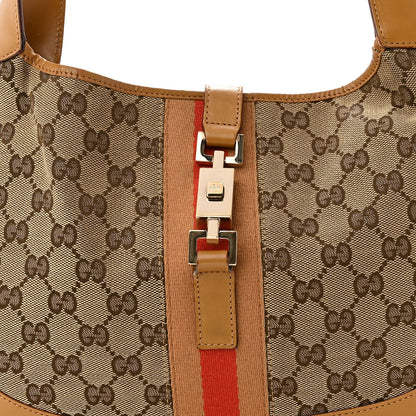 Gucci Monogram Web Jackie O Hobo Tan 8 of 16