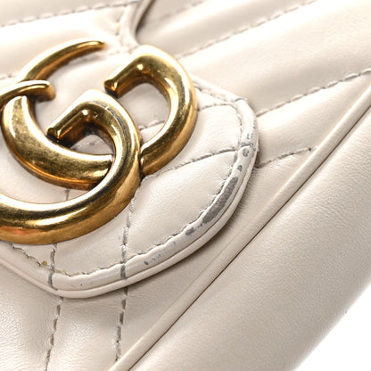 Gucci Calfskin Matelasse Super Mini GG Marmont Shoulder Bag White 10 of 12