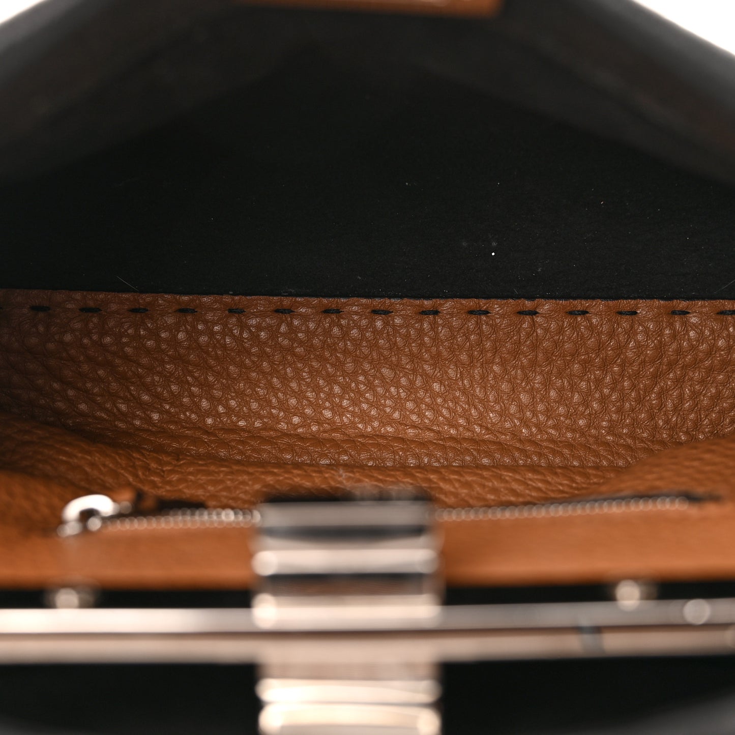 Cuoio Romano Selleria Bi-Color Mini Peekaboo Iconic Satchel Black Mou