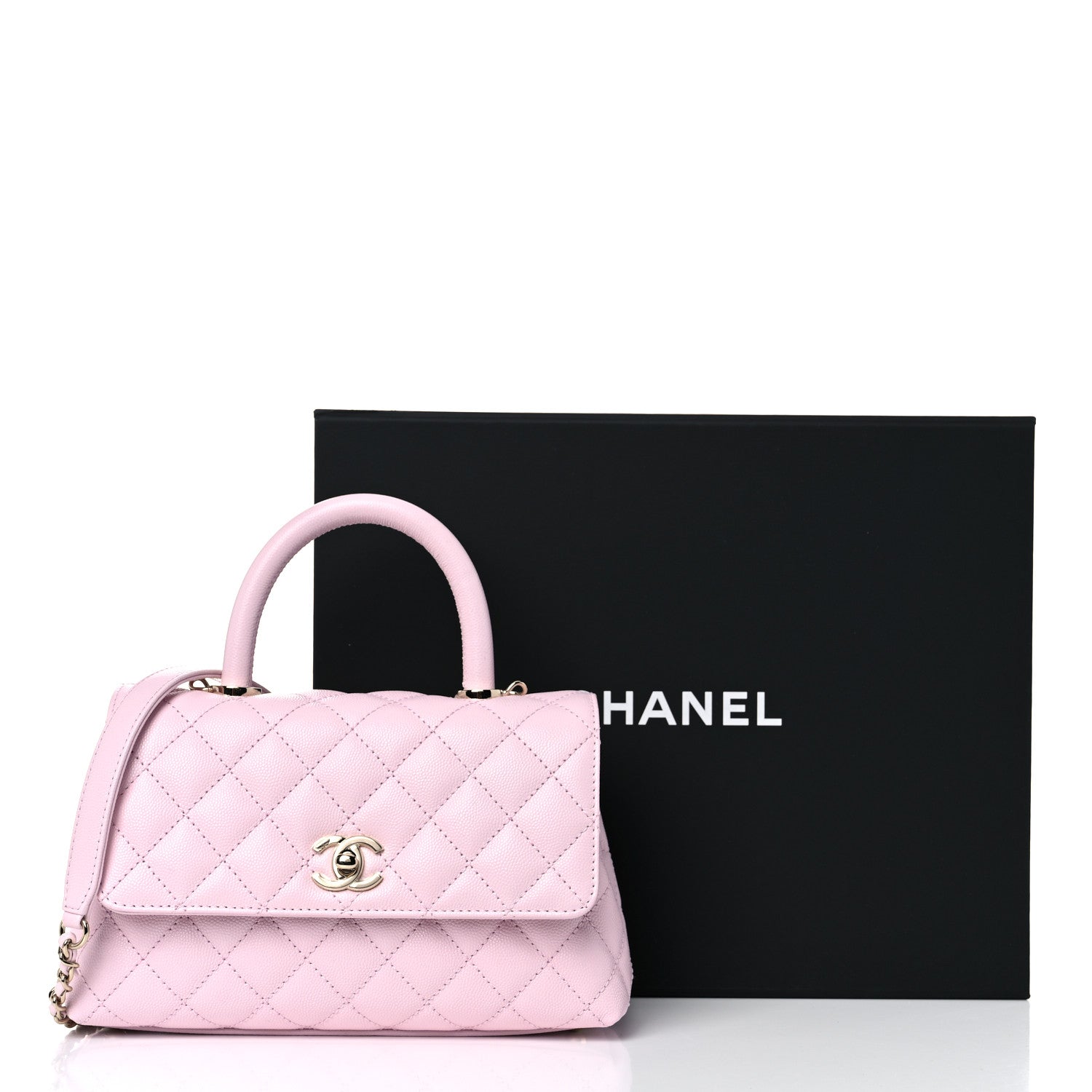 Chanel Caviar Quilted Mini Coco Handle Flap Light Pink 9 of 9