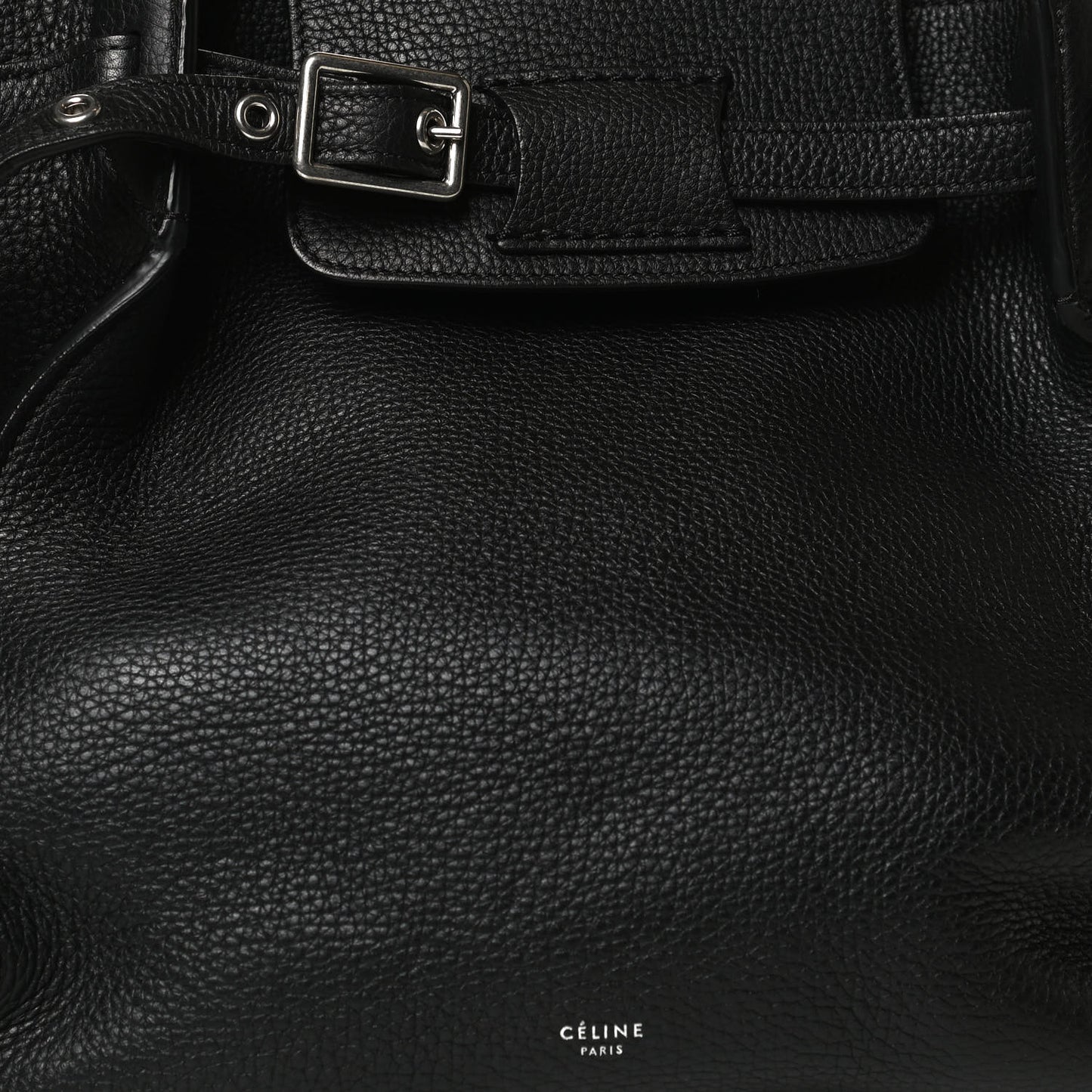 Supple Grained Calfskin Small Long Strap Big Bag Black