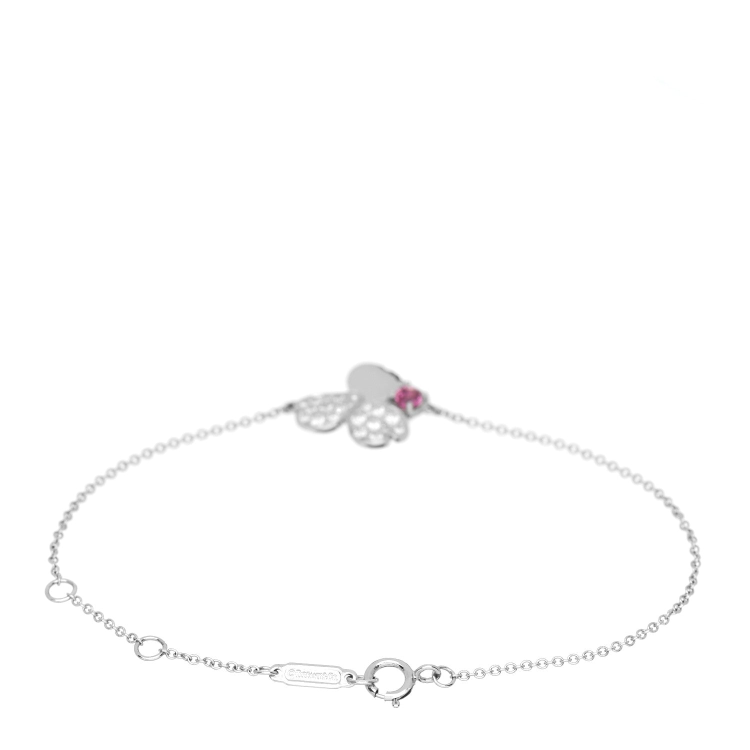 Tiffany Platinum Diamond Rubellite Paper Flowers Bracelet 2 of 3