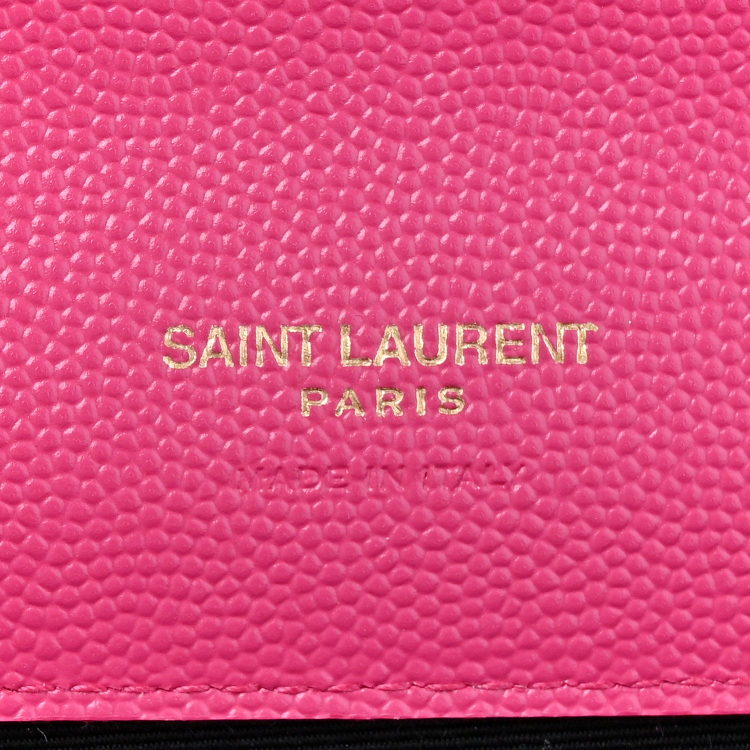 Saint Laurent Grain De Poudre Matelasse Chevron Monogram Envelope Clutch Fuchsia 6 of 10