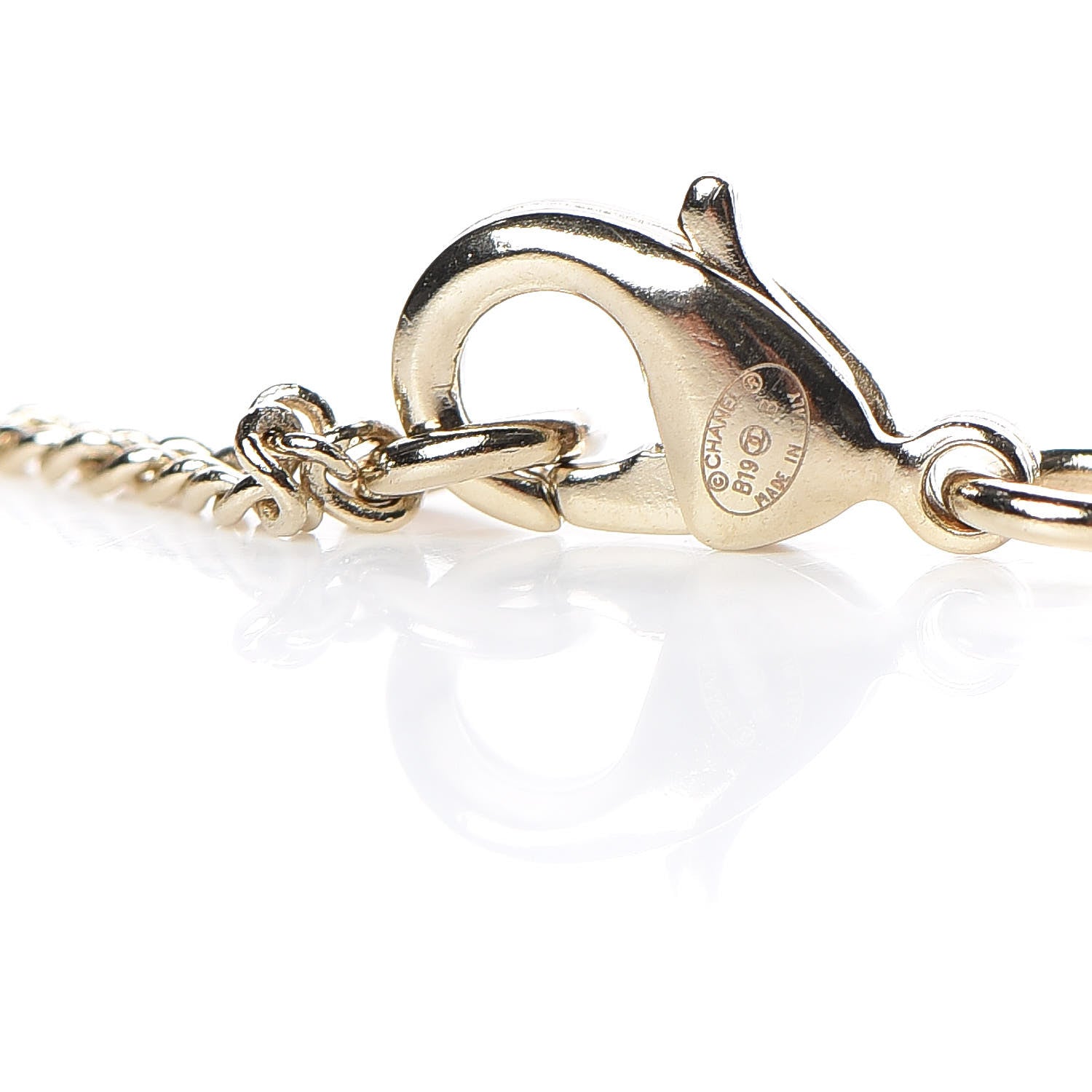 Chanel Crystal Pearl CC Chain Necklace Gold Black 4 of 5
