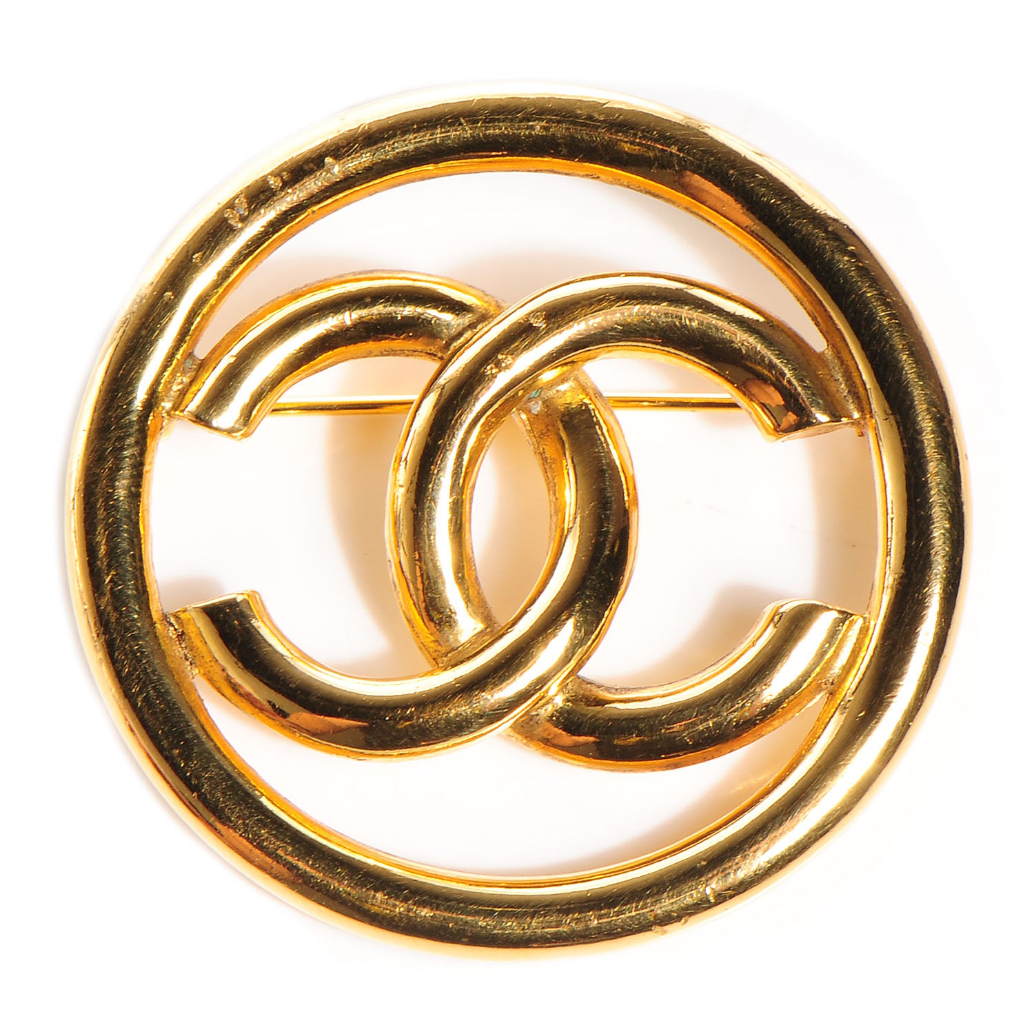 Chanel CC Brooch Pin Gold 1 of 6