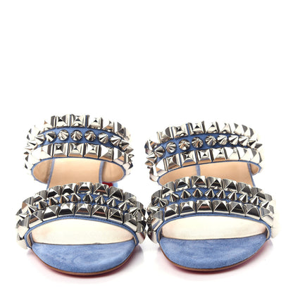 Christian Louboutin Suede Studded Tina Goes Mad 55 Slide Sandals 35 Version Jeans 5 of 10