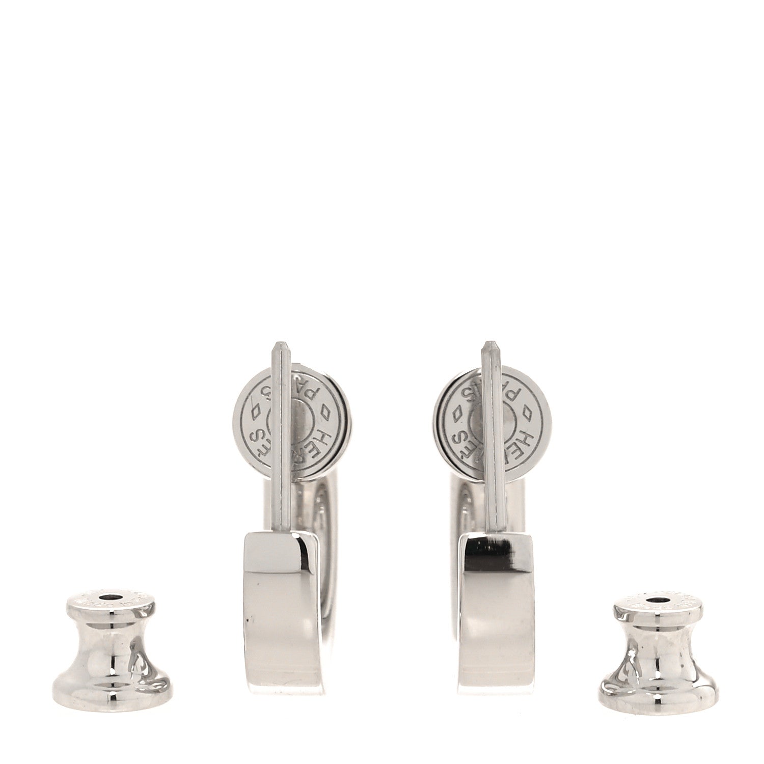 Hermes Palladium Swift O'Kelly Earrings Black 3 of 7