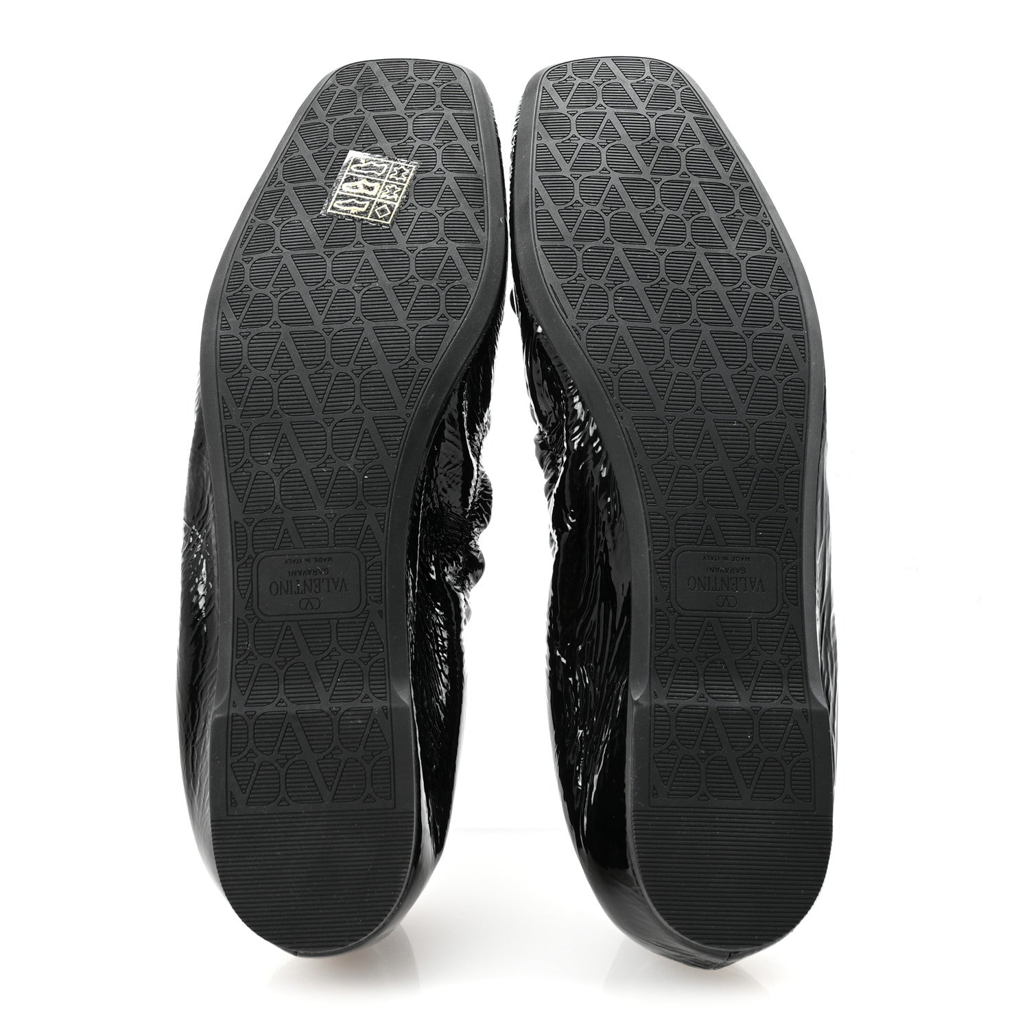 Valentino Garavani Naplack Nappa Vlogo Bow Mary Jane Ballerina Flats 37 Black 6 of 10