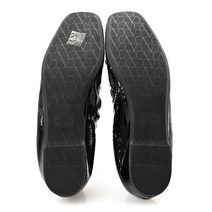 Valentino Garavani Naplack Nappa Vlogo Bow Mary Jane Ballerina Flats 37 Black 6 of 10