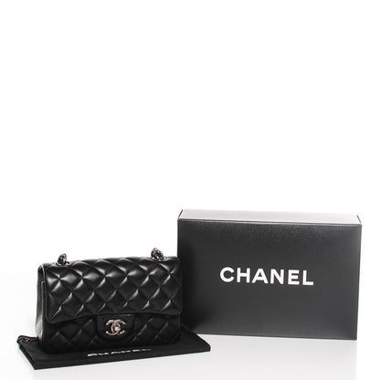 Chanel Lambskin Quilted Mini Rectangular Flap Black 9 of 9