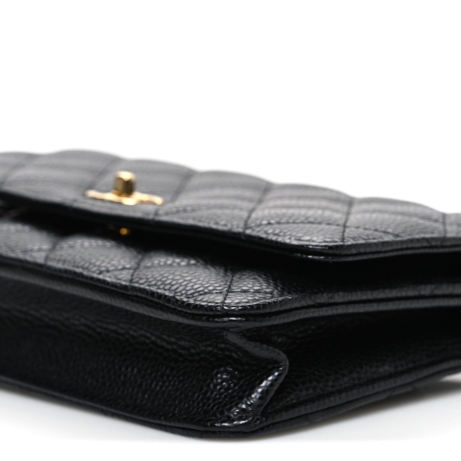 Chanel Caviar Quilted CC Turnlock Wallet On Chain WOC Black 11 of 12