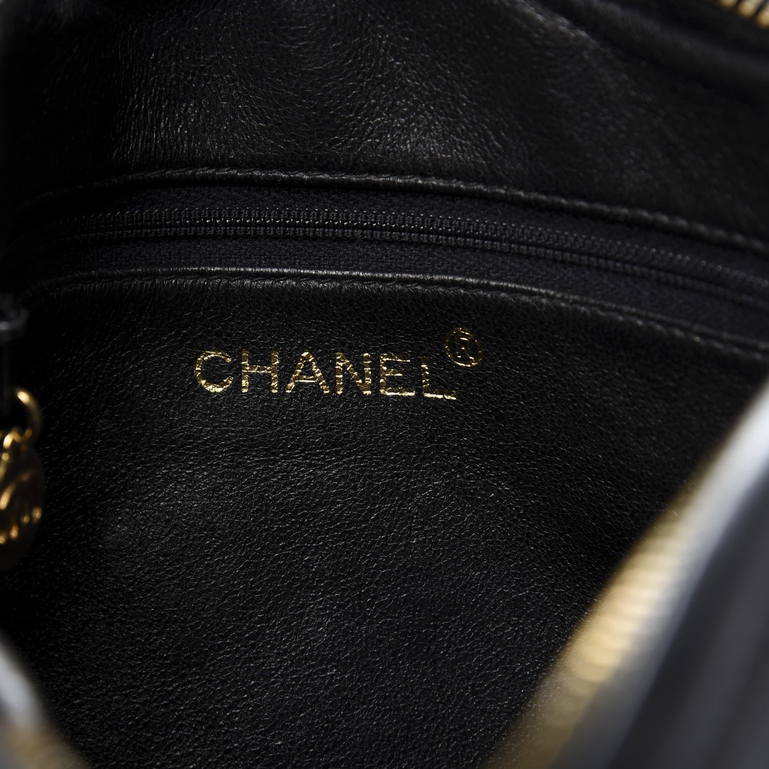Chanel Lambskin Quilted CC Tassel Camera Case Black 9 of 10