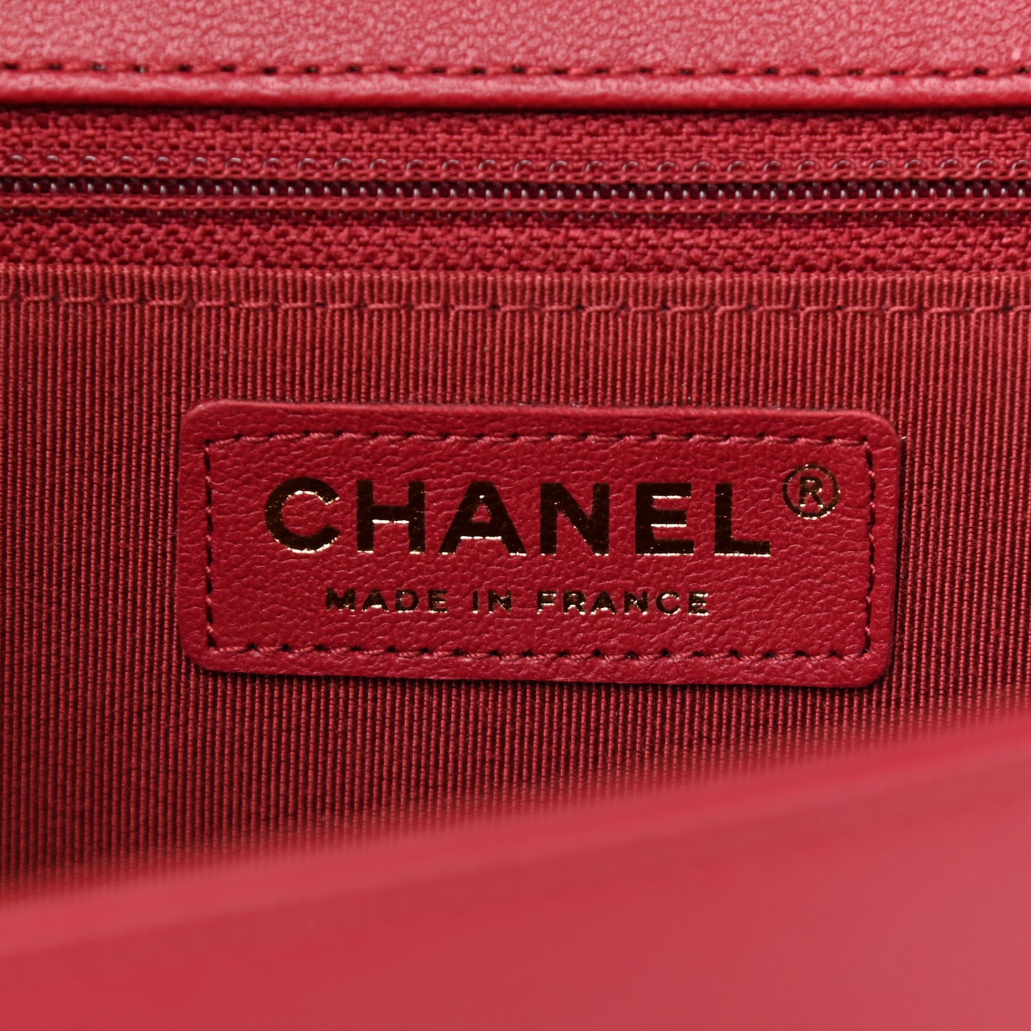 Lambskin Chevron Quilted Flap Red