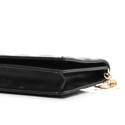 Christian Dior Lambskin Cannage Lady Dior Convertible Clutch Black 8 of 9