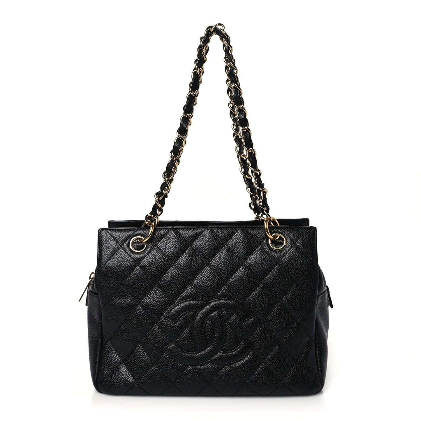 Caviar Quilted Petit Timeless Tote PTT Black