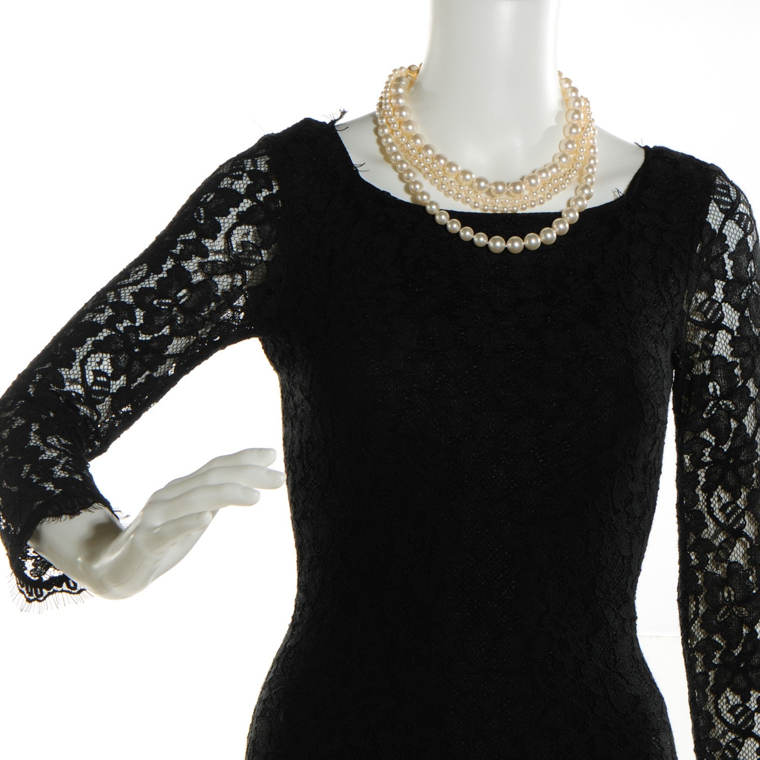 Chanel Graduated Pearl Crystal Multi Strand Necklace Gold 2 of 6