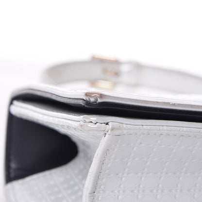 Christian Dior Patent Micro-Cannage Small Diorama Flap Bag White 8 of 15