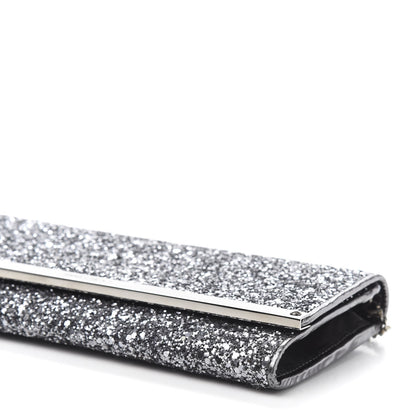 Jimmy Choo Glitter Milla Wallet on Chain Silver 9 of 10