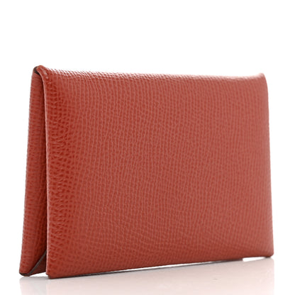 Hermes Epsom Verso Calvi Card Case Rouge Venetian Rose Texas 3 of 10