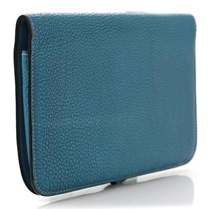 Hermes Togo Dogon Duo Wallet Blue Jean 4 of 9