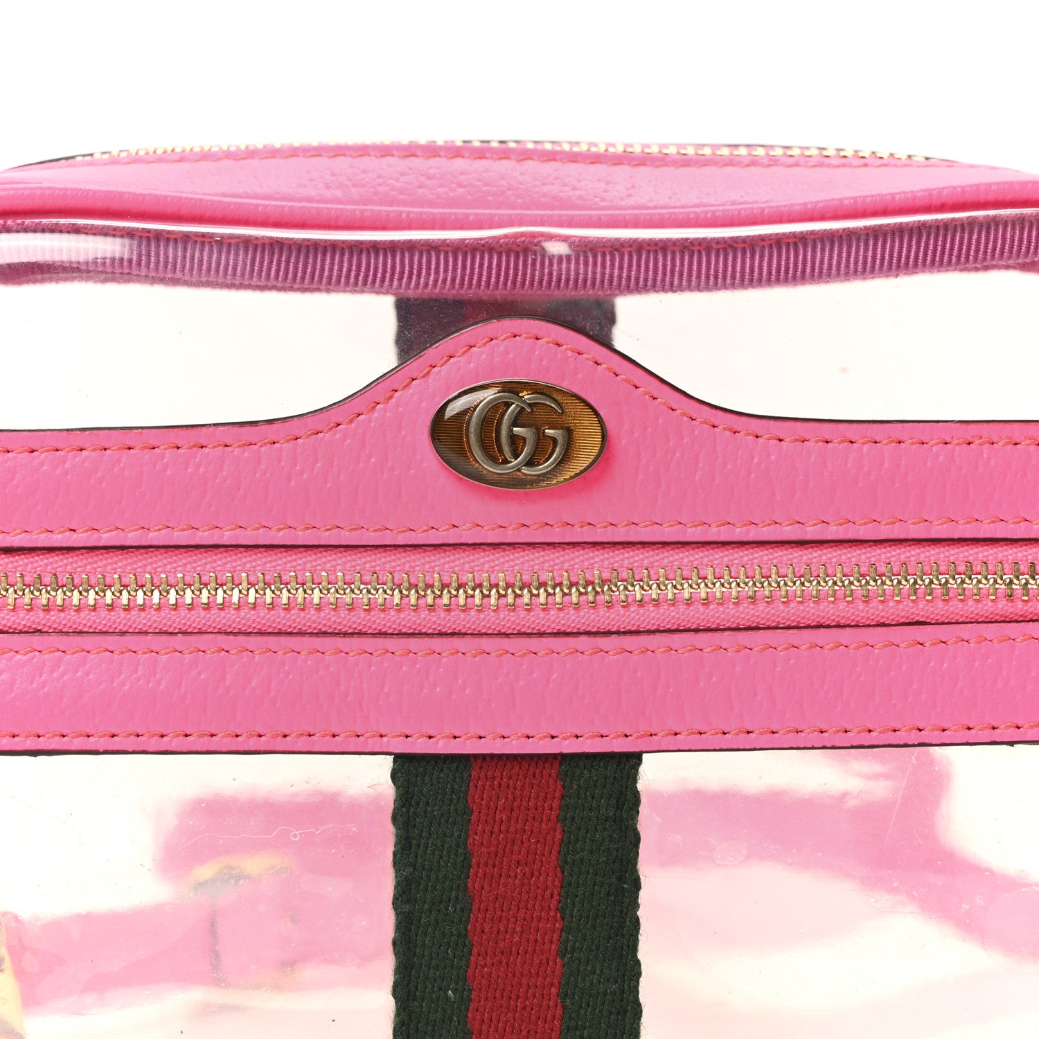 Gucci Vinyl Web Mini Ophidia Transparent Shoulder Bag Fluorescent Fuchsia 7 of 9