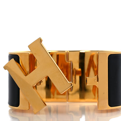 Hermes Enamel Extra Wide Clic Clac H Bracelet PM Black 4 of 5