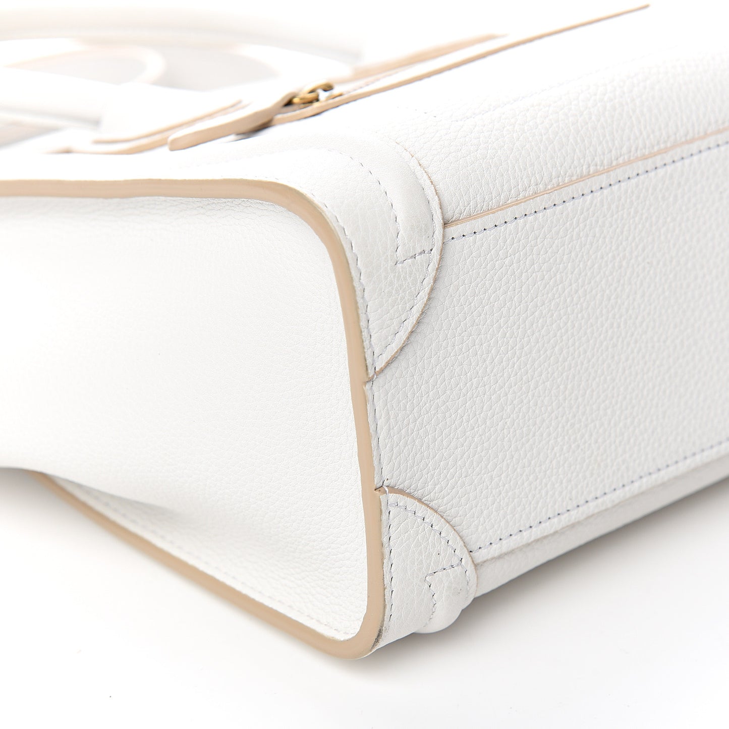 Drummed Calfskin Nano Luggage Optic White