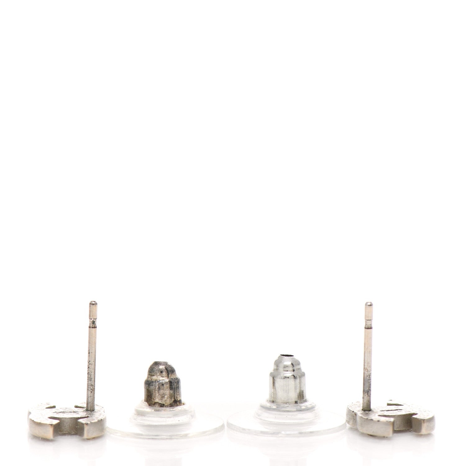 Chanel Crystal Mini CC Earrings Silver 3 of 3