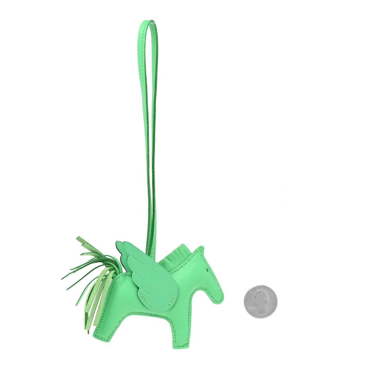 Milo Lambskin Grigri Rodeo Pegase Horse Bag Charm PM Vert Comics