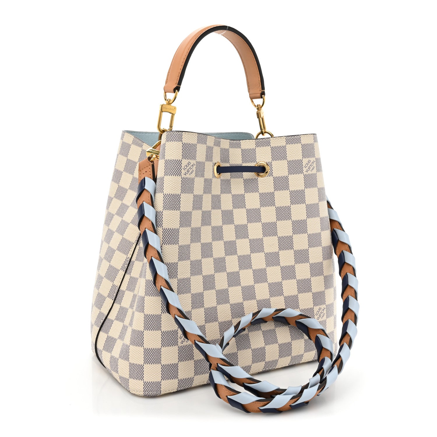 Louis Vuitton Damier Azur Braided Neonoe MM Blue 3 of 12