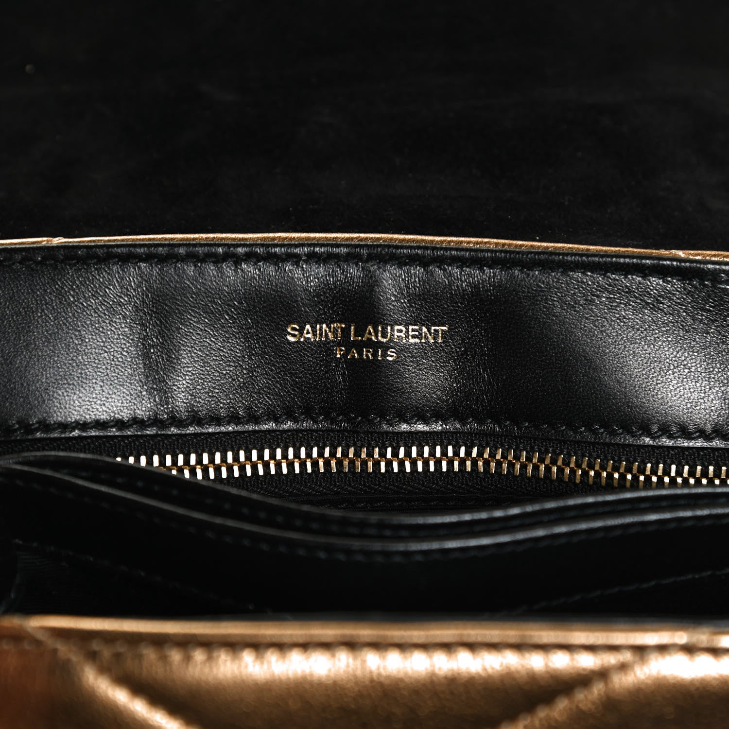 Saint Laurent Metallic Calfskin Y Quilted Monogram Toy Loulou Crossbody Bag Gold 7 of 11