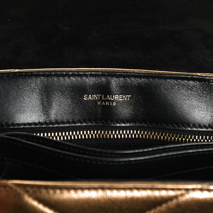 Saint Laurent Metallic Calfskin Y Quilted Monogram Toy Loulou Crossbody Bag Gold 7 of 11