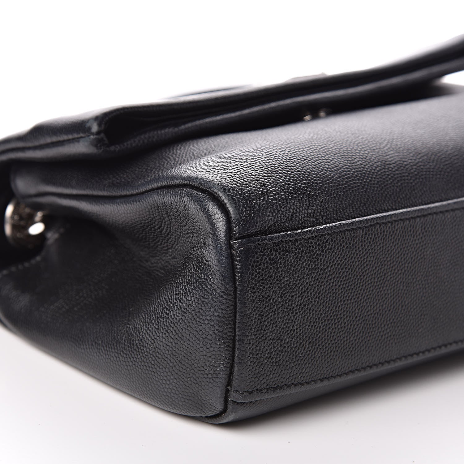 Saint Laurent Grain De Poudre Small West Hollywood Monogram Fold-Over Bag Black 9 of 14