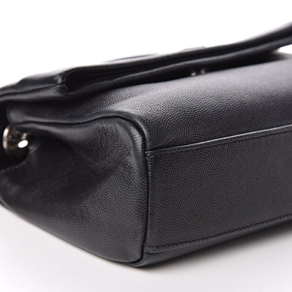 Saint Laurent Grain De Poudre Small West Hollywood Monogram Fold-Over Bag Black 9 of 14