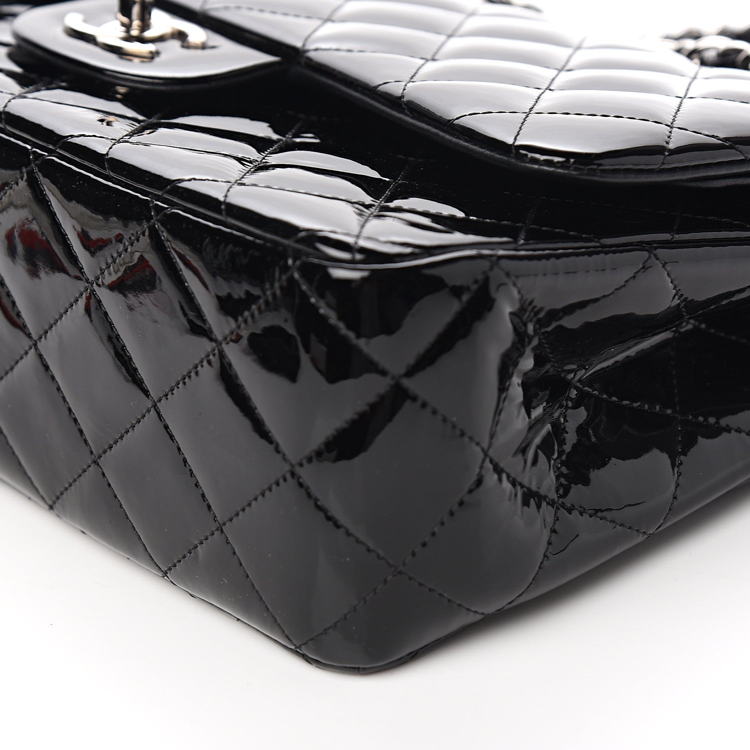 Chanel Patent Quilted Jumbo Double Flap Black 9 of 9