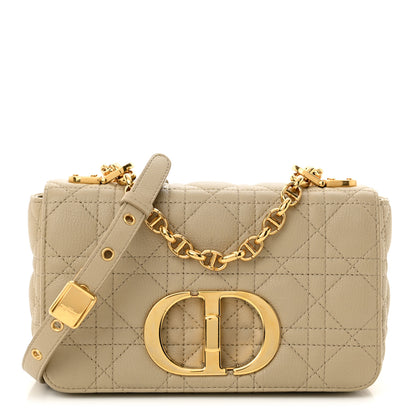 Christian Dior Calfskin Cannage Small Caro Bag Beige 1 of 11