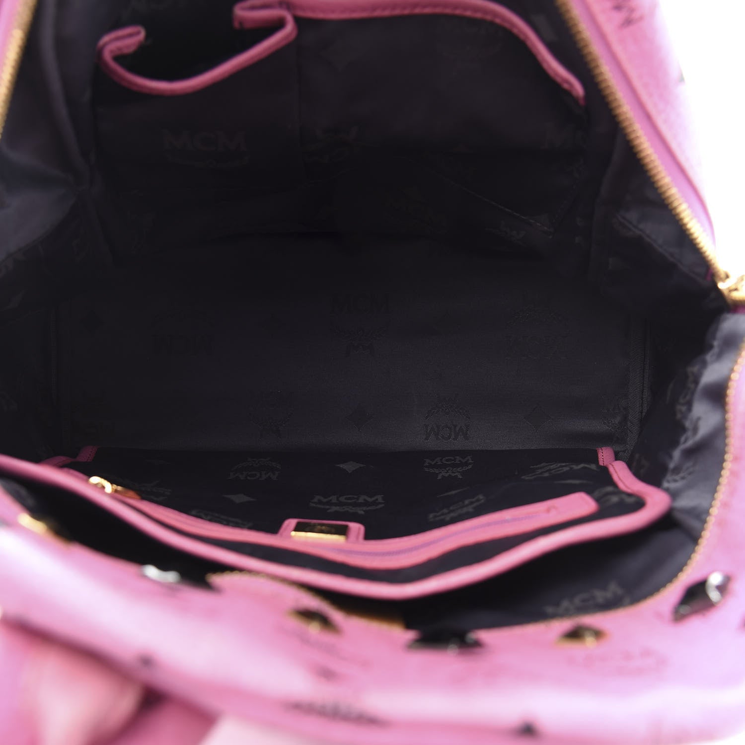 MCM Visetos Studded Medium Stark M Backpack Pink 4 of 18