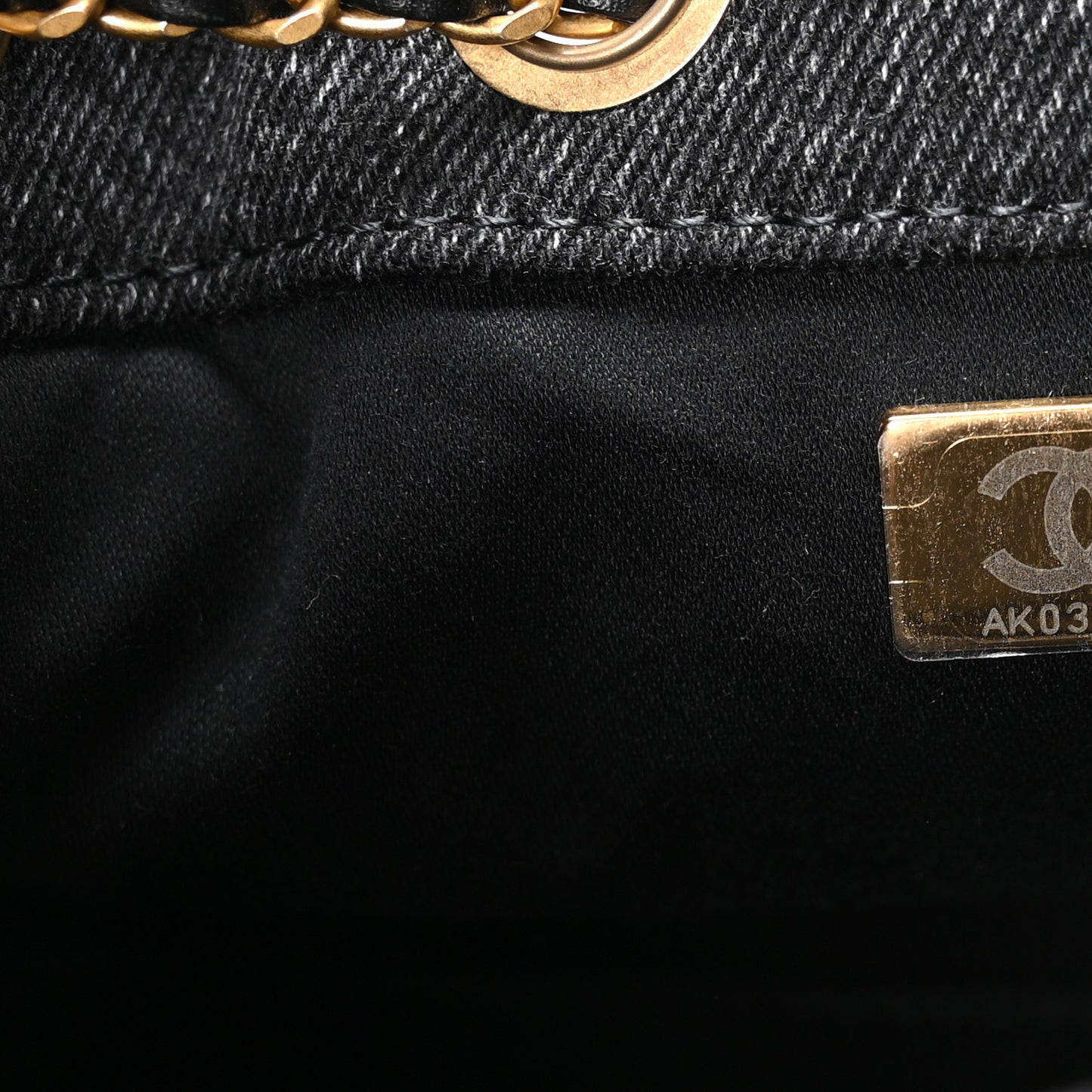 Washed Denim Quilted Mini Chanel 25 Handbag Black