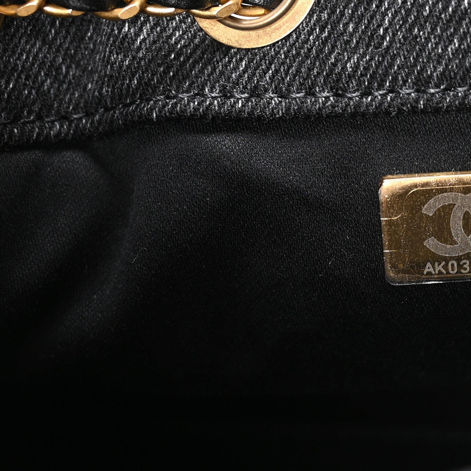 Chanel Washed Denim Quilted Mini Chanel 25 Handbag Black 7 of 11