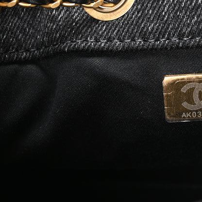Chanel Washed Denim Quilted Mini Chanel 25 Handbag Black 7 of 11