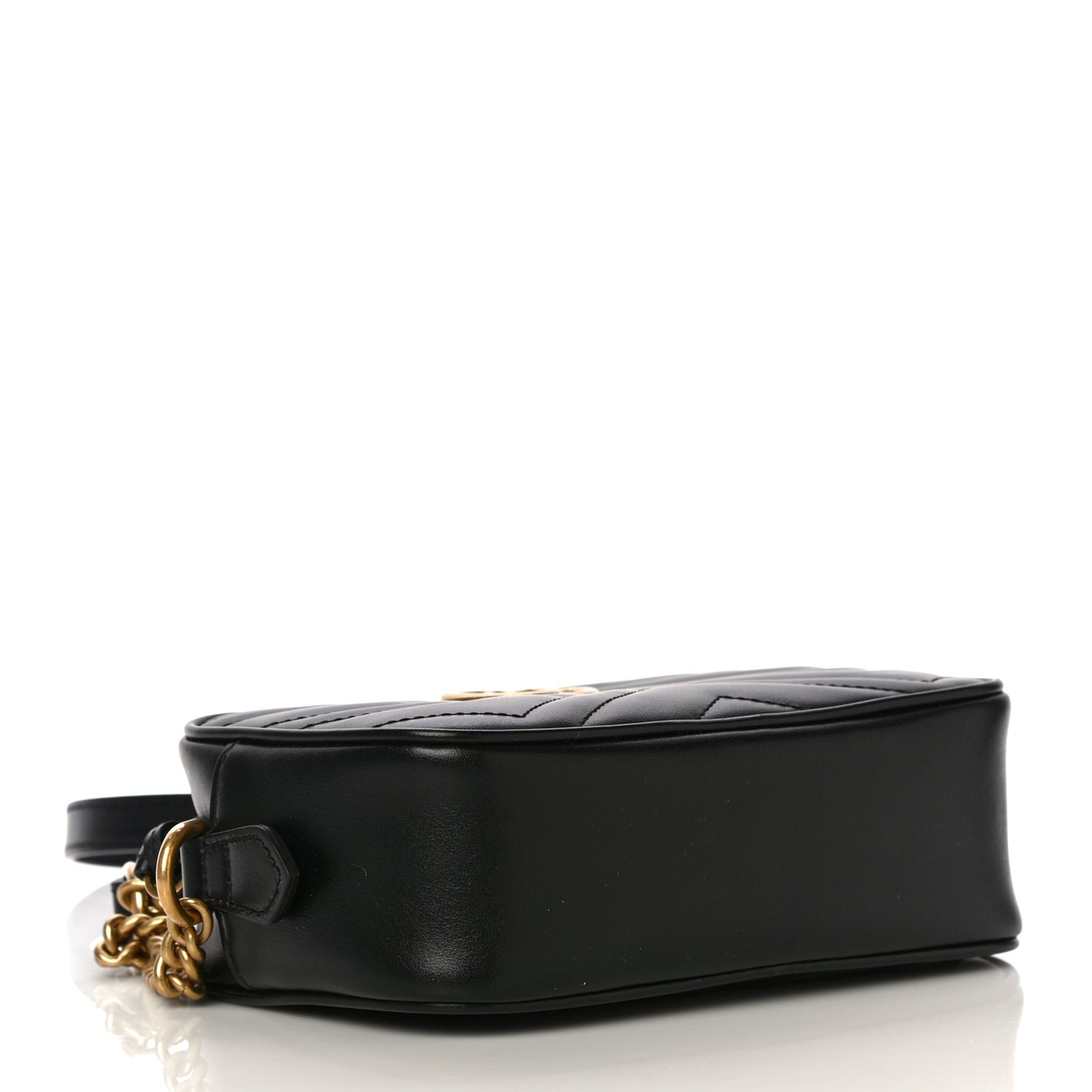 Calfskin Matelasse Mini GG Marmont Chain Shoulder Bag Black
