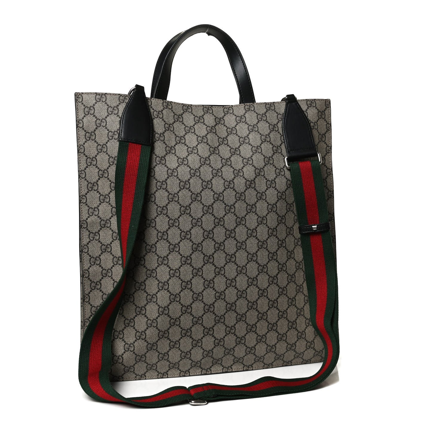 Soft GG Supreme Monogram Web Vertical Tote Black