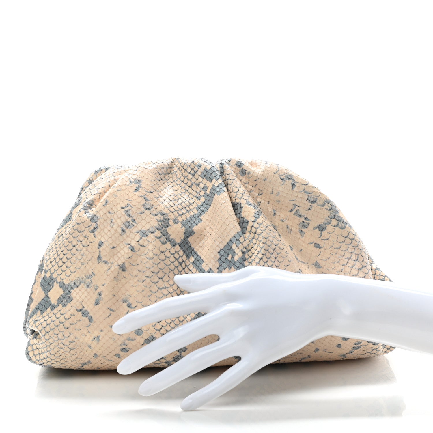 Bottega Veneta Goatskin Python Embossed Teen Pouch Cantaloupe 2 of 9